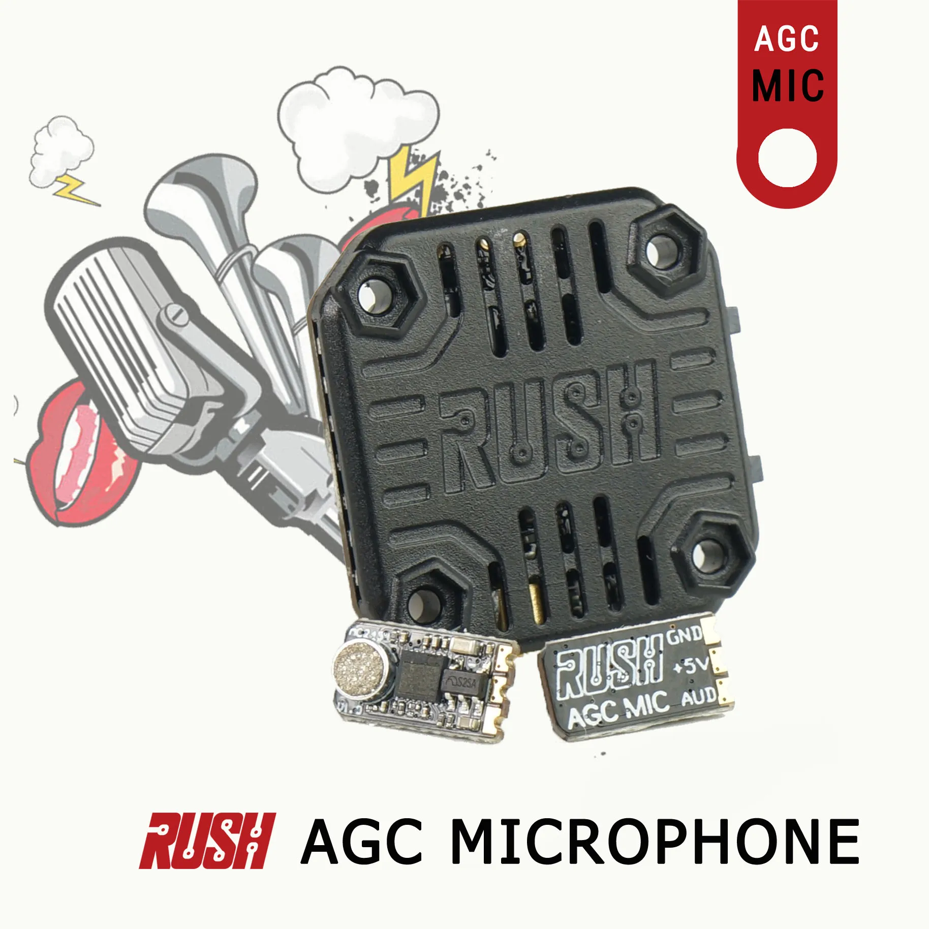 RUSH Ultra-small External Automatic Gain Control VTX Microphone