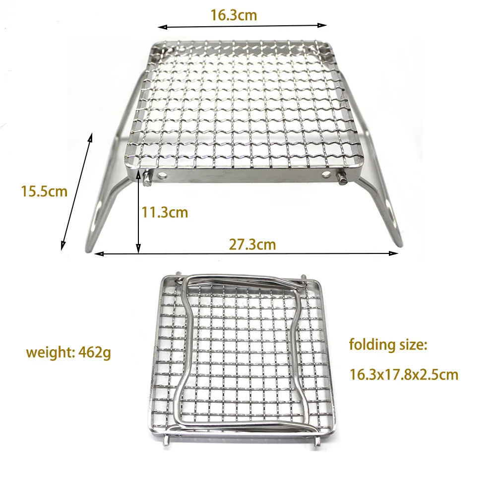 304 Stainless Steel Mini Camping Grill Portable Campfire Charcoal