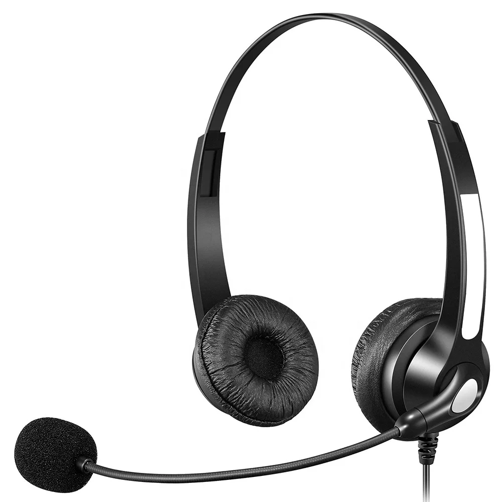 
Professional quick disconnect voip telephone headset with noise cancelling microphone for call center 