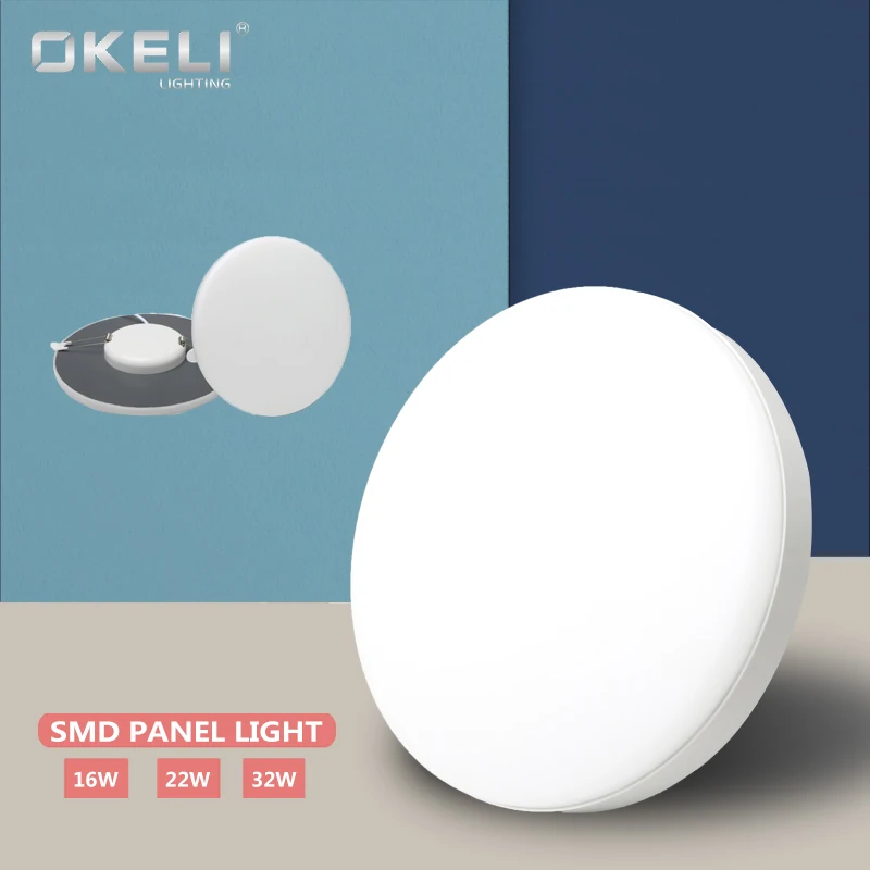 OKELI ODM OEM supplier commercial slim surface mounted 16w 22w 32w round led panel light