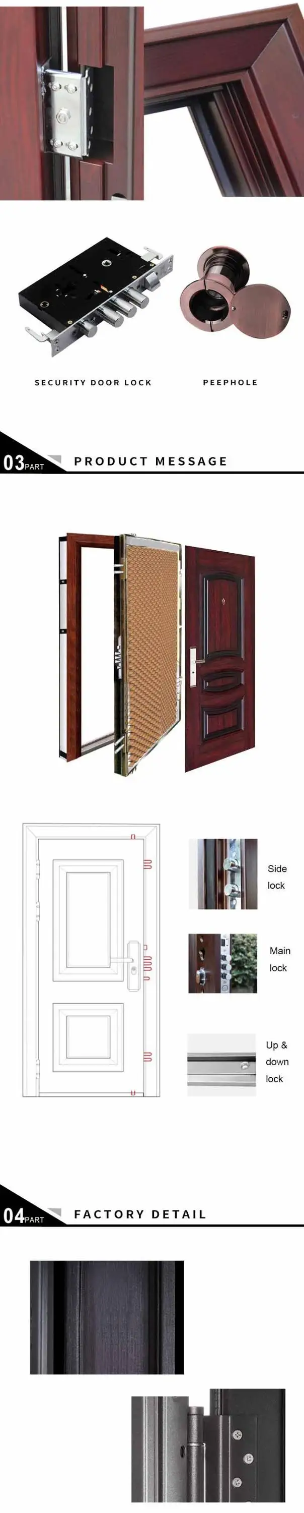 Residential Wrought Iron Door Inserts Steel Wood Security Screen