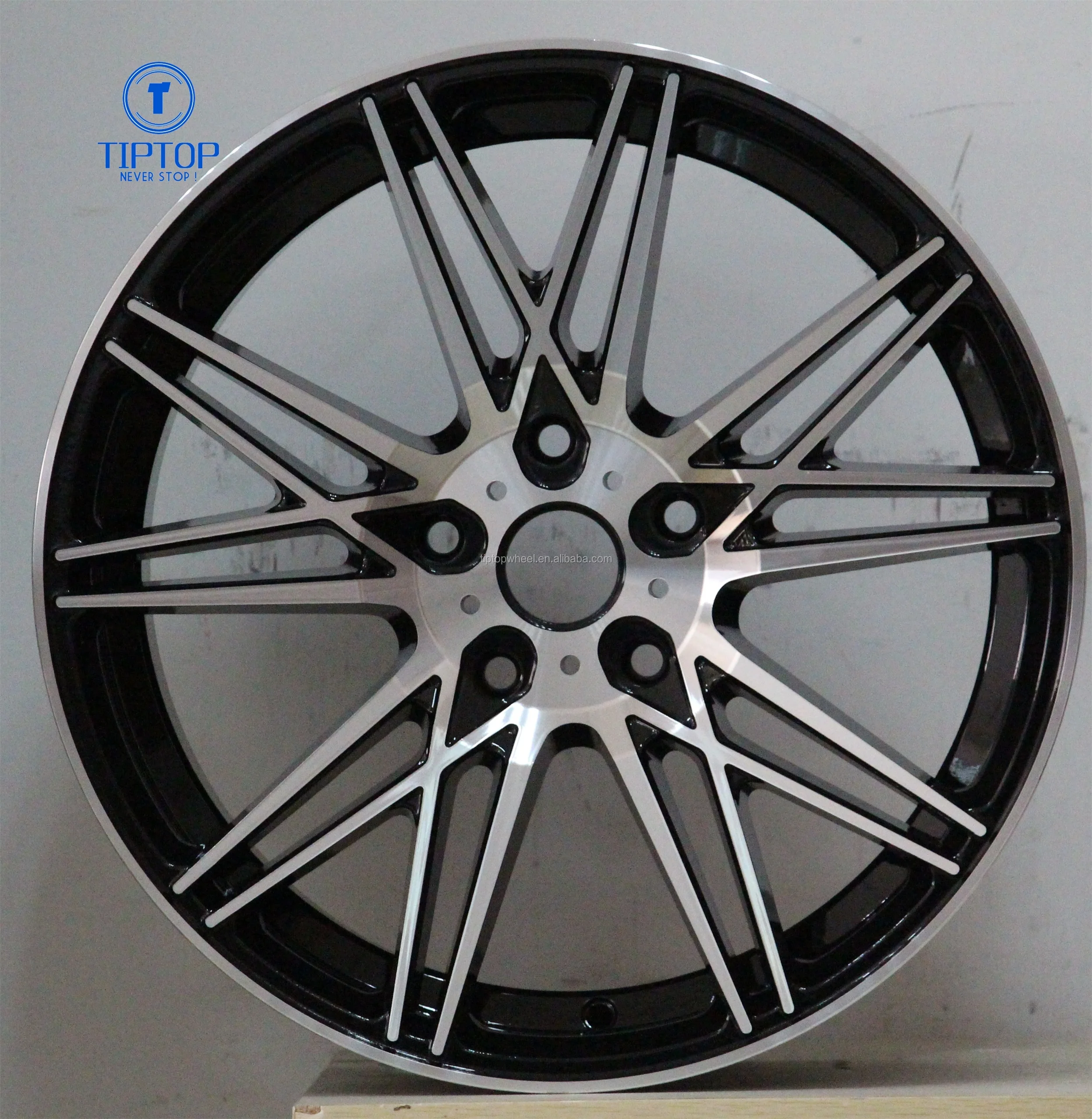 New design 17 inch alloy wheel 5x100 car rims black machine polish in stock