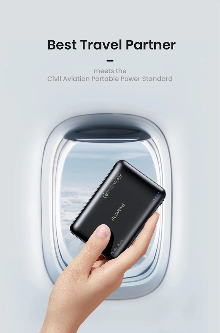 FLOVEME New QC4.0 22.5W Fast Charging Usb C PD Power Bank 10000 Mah Dual Usb Ports Portable Charger Powerbank - ANKUX.COM