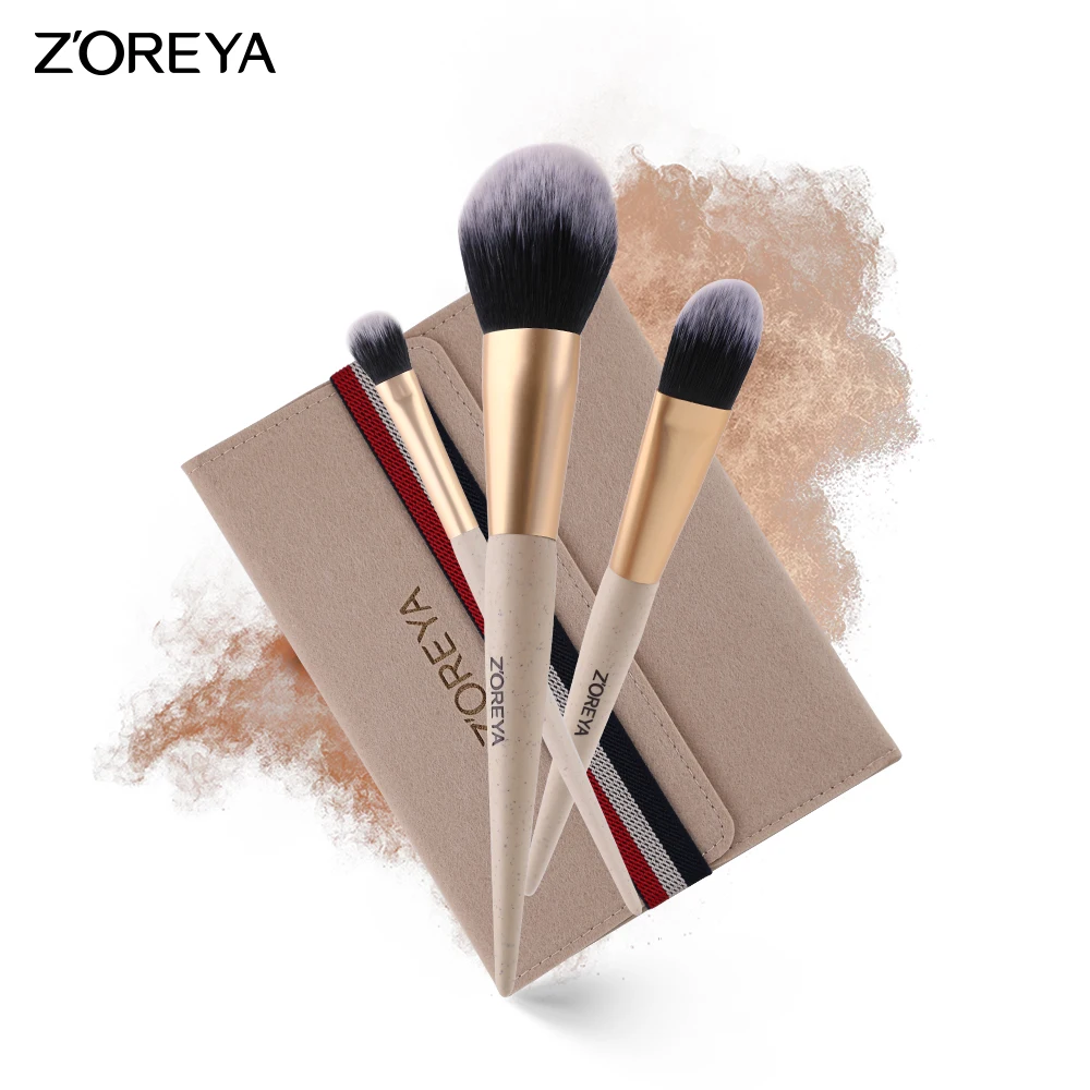 personalized powder brush set new material eco-friendly corn
