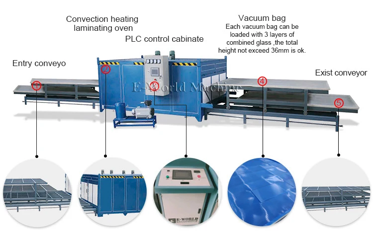 Double Insulation System One Working Station Two/Three/Four/Five Working Layers Laminated Glass Machine