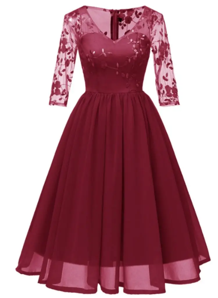 2019 Clothing Manufacturers Half Sleeve V-Neck Applique A-Line Prom Dress Wedding Robe