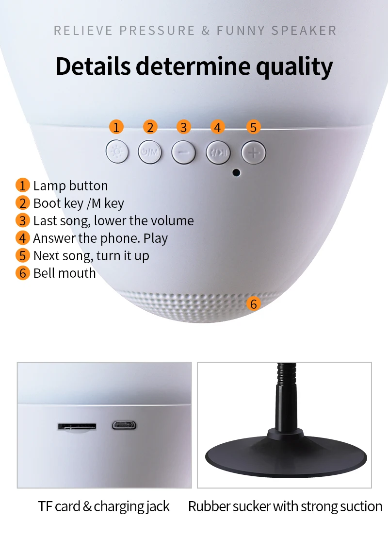 Relieve stress smart led touch lamp portable bluetooth wireless speaker for play - ANKUX.COM