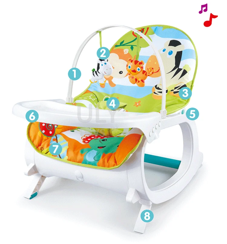 2 In 1 Safety Adjustable Design Lovely Infant Baby Musical Rocker Baby