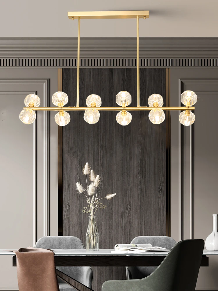 Nordic light luxury crystal chandelier dining room bedroom personality creativity2020 new post-modern simple living room lamps
