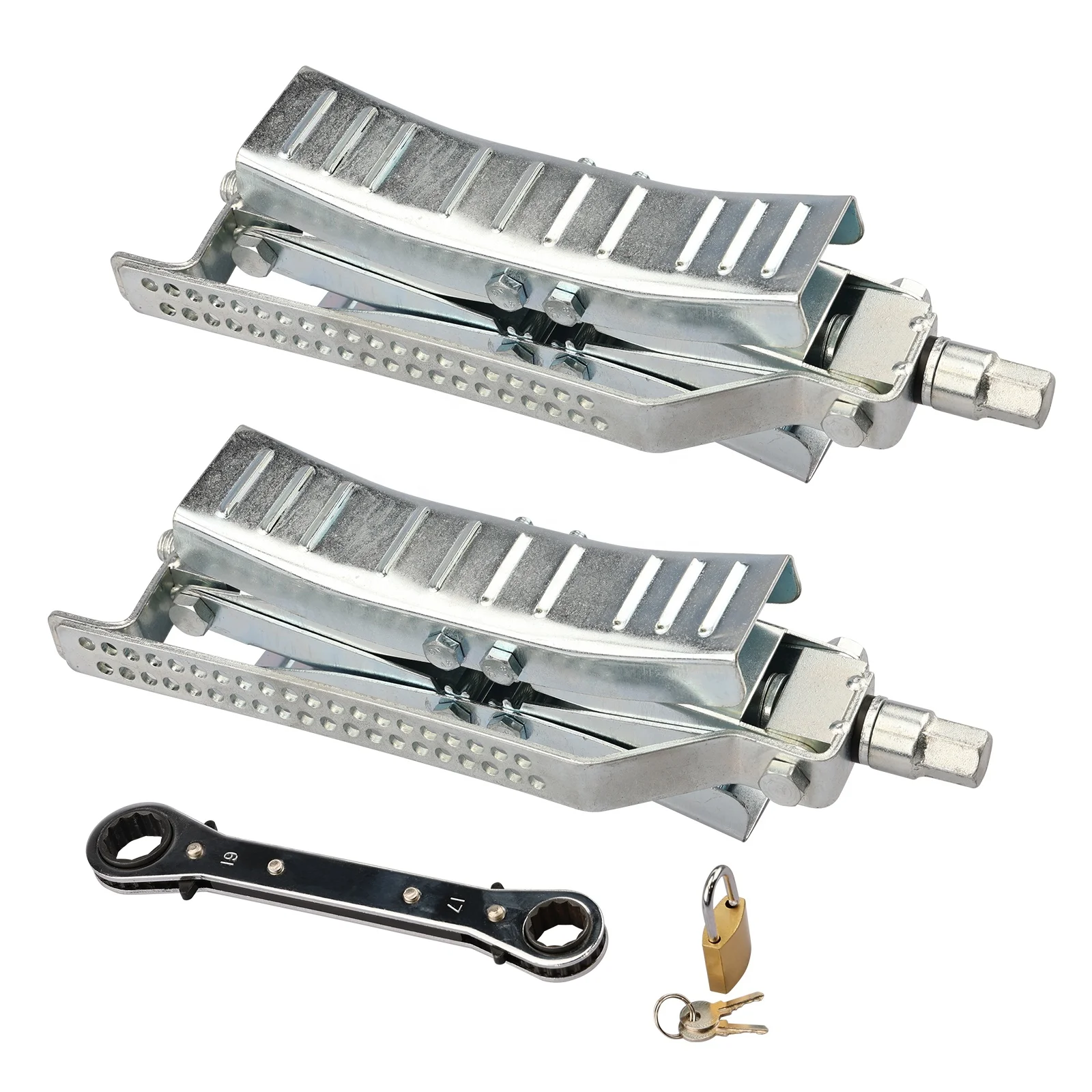 S9459 Camper Wheel Chock Stabilizer Scissor 2 Sets For Rv Travel