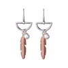 New design bijouterie leaves stainless steel rose gold plated made in china hoop pearl earrings for girls