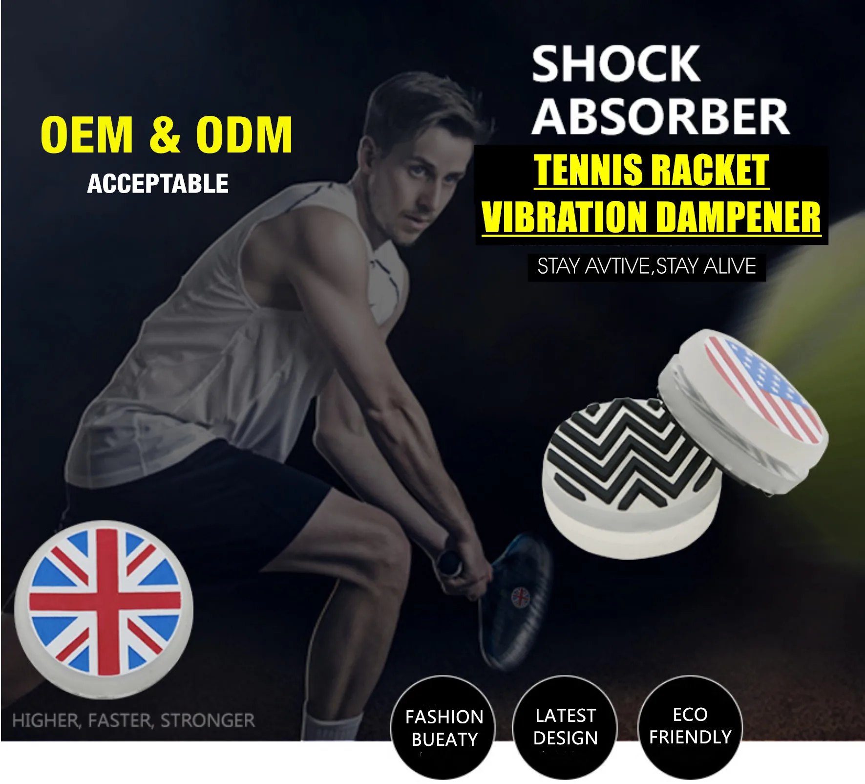 Factory Directly Wholesale Custom Tennis Racket Vibration Dampener For