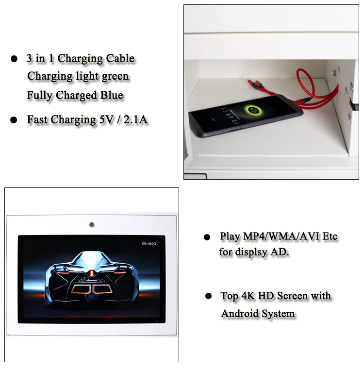 coin operated mobile advertising mobile phone charging vending station