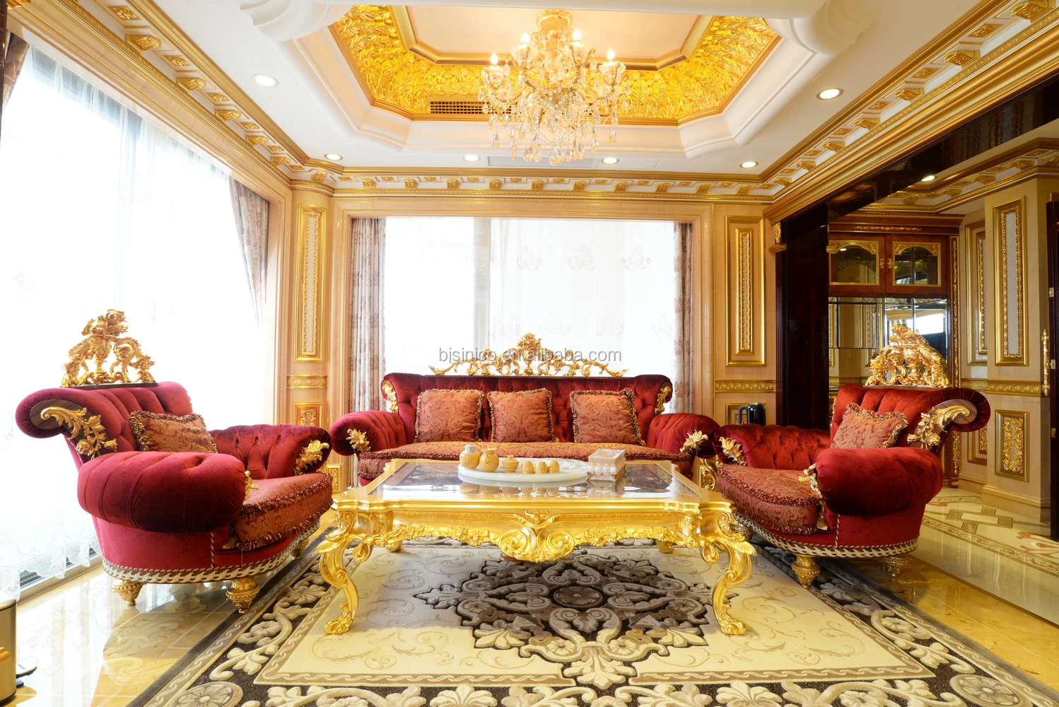 Luxury French Louis Xv Palace Royal Living Room Furniture Rococo 24k