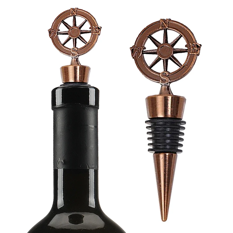 Creative Compass Shaped Copper Wine Stoppers Bottle Stopper For Wedding