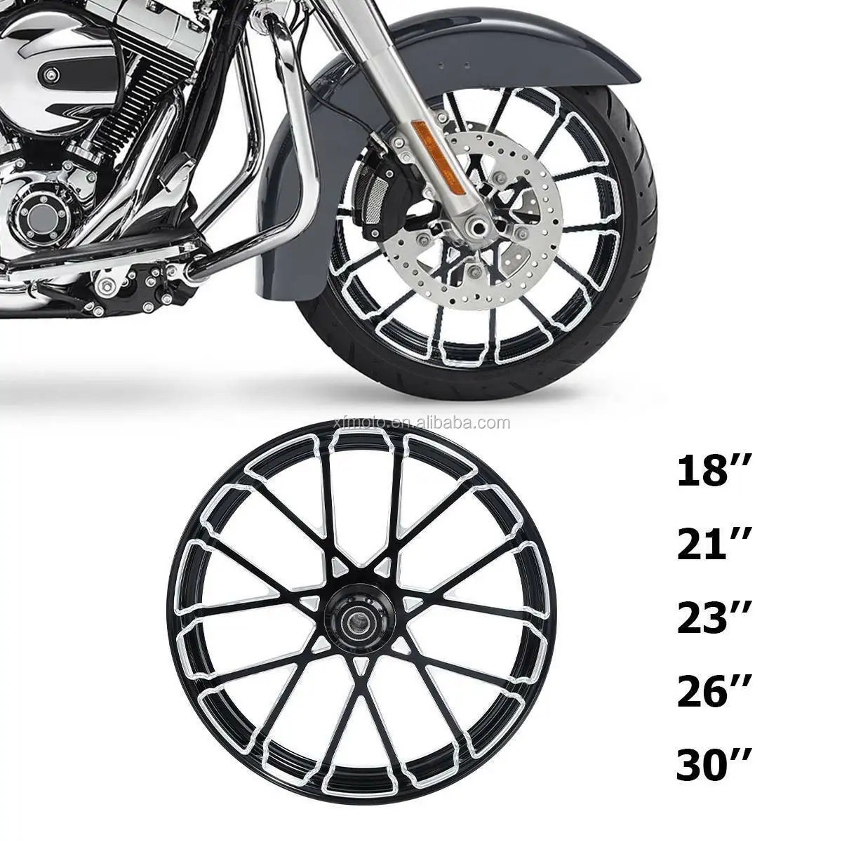 Tcmt Xf2906c272a26 Motorcycle 26'' Front Wheel Rim Hub Single Disc For Harley Touring 08