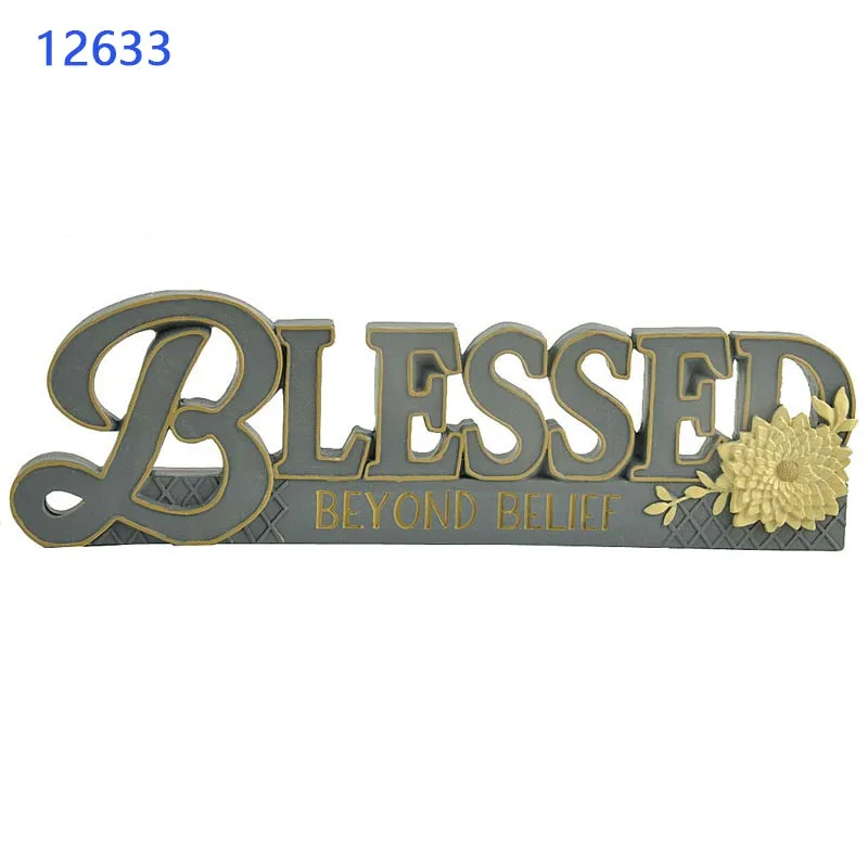 Resin Plaque Words  FAMILY on the base Resin Letters Home Decoration Statue Sculpture