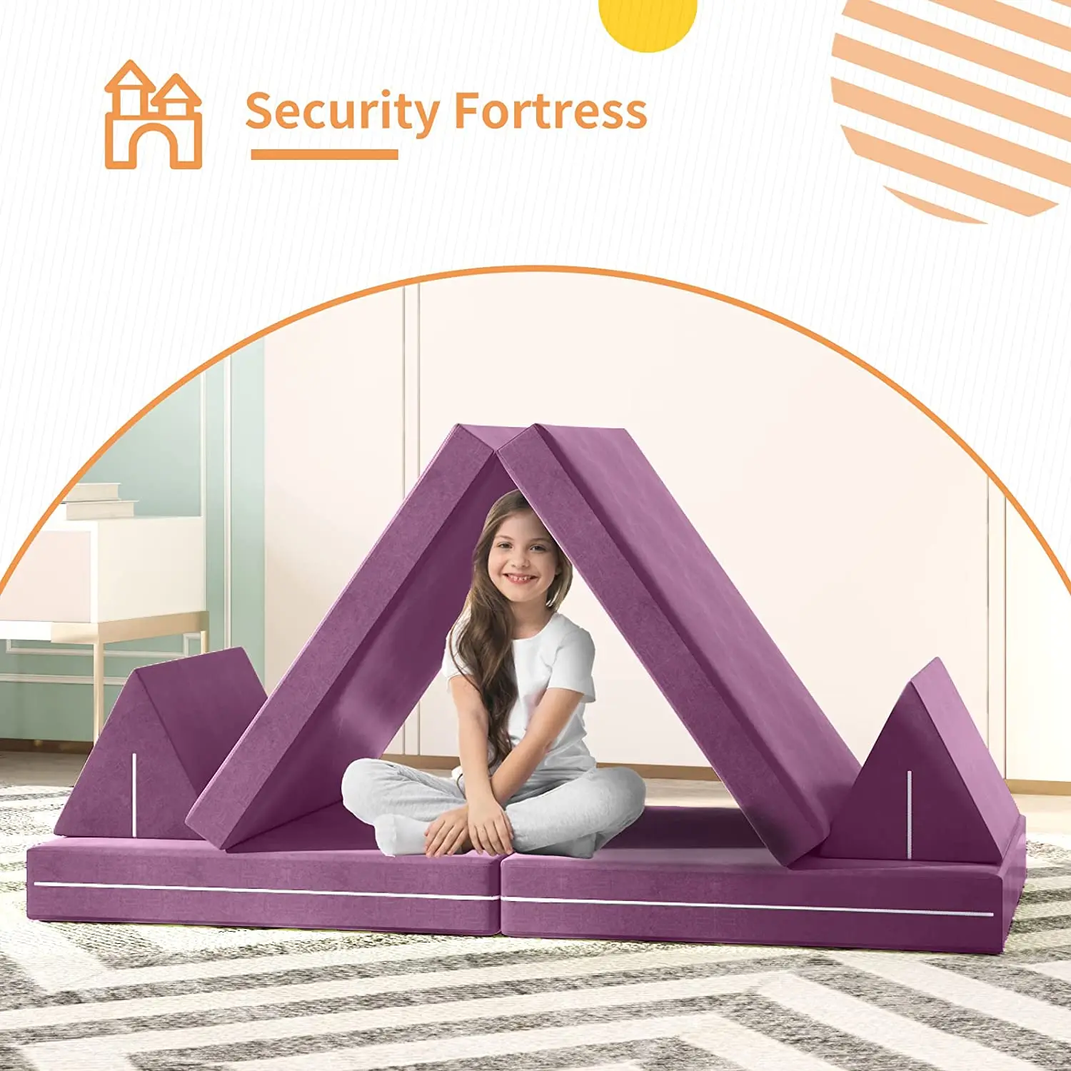 Custom Memory Foam Kids Play Sofa Living Room Child Modular Couch