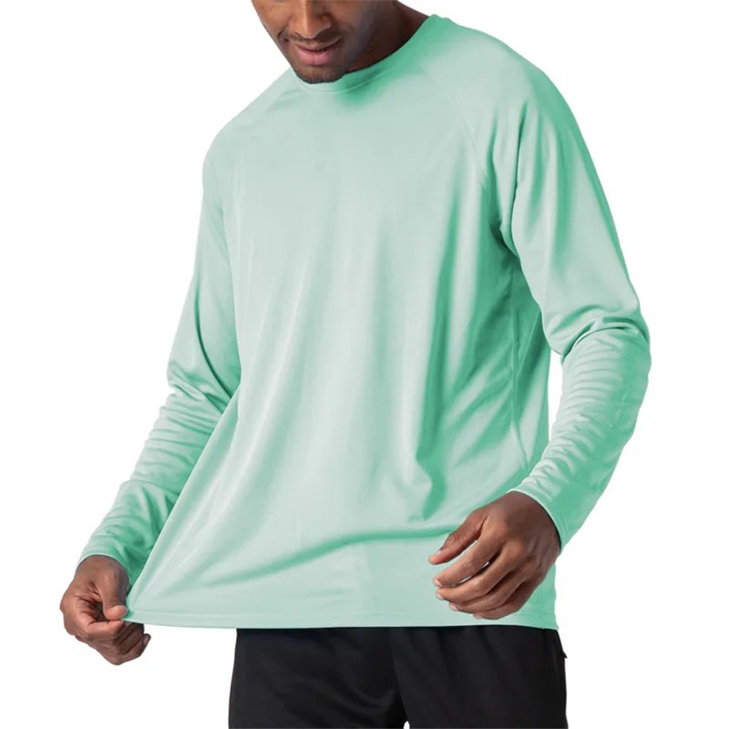 Ts097 Sun Protection Clothing Men's Running Shirt,Polyester Breathable