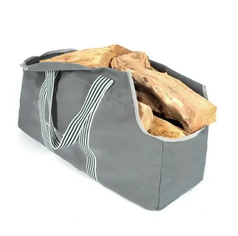 Premium firewood carrier bag handles wood bag canvas tote bag
