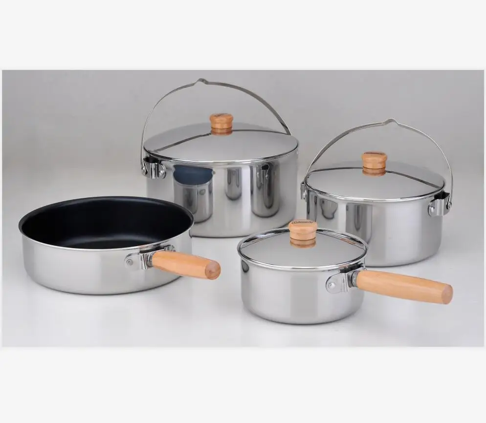 wooden saucepan set