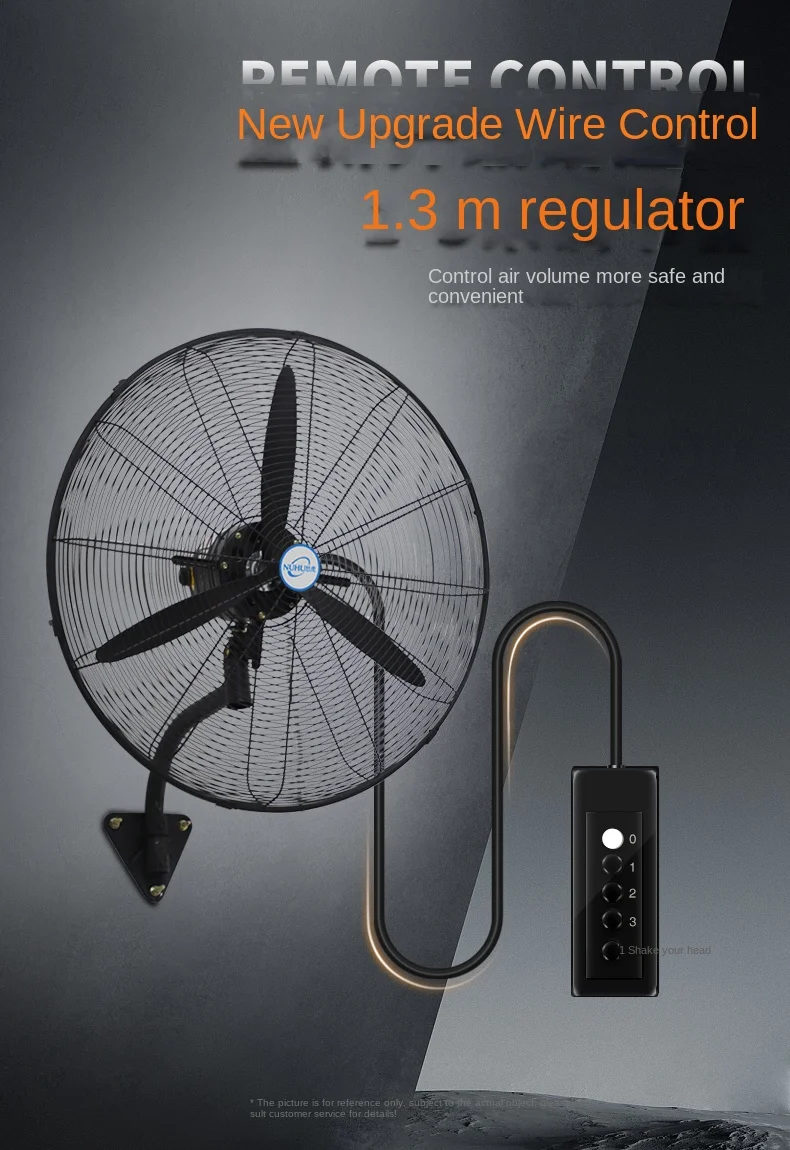 Industrial Wall-mounted Fan, 26-inch, Electric, Plastic - detail 14