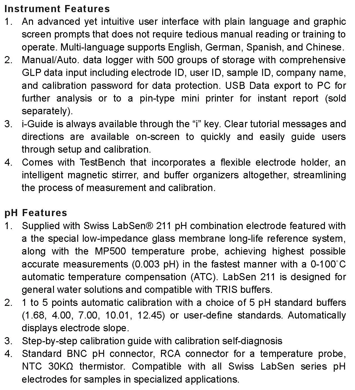 NADE high accuracy Benchtop pH Meter PH9500(-2.000 to 20.000 pH, 0.002)
