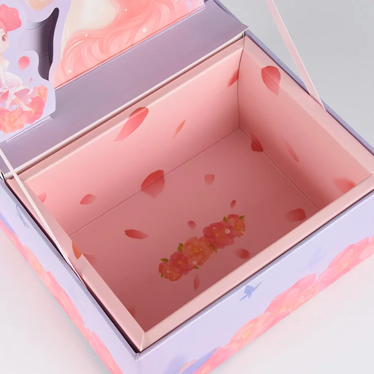 Cute design Unicorn Pink Recyclable Paper Packing Box Gift Packaging Box with Lid