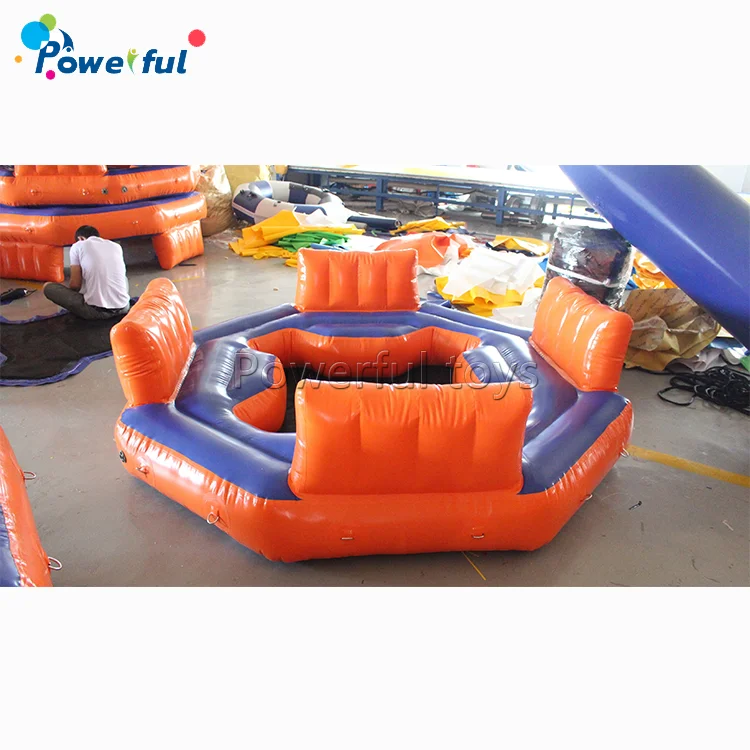 inflatable floating island water tropical tahiti for water play equipment