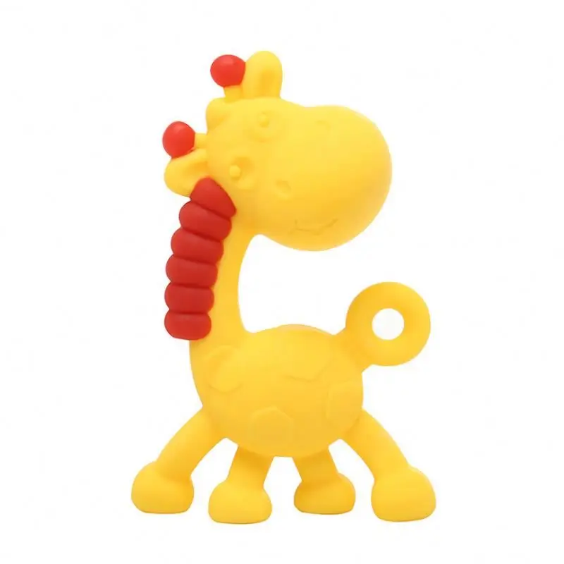 
wholesale safe soft Elastic giraffe design Food grade silicone baby giraffe 