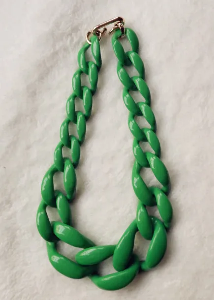 时尚热卖流行丙烯酸树脂项链为妇女的手提包塑料项链