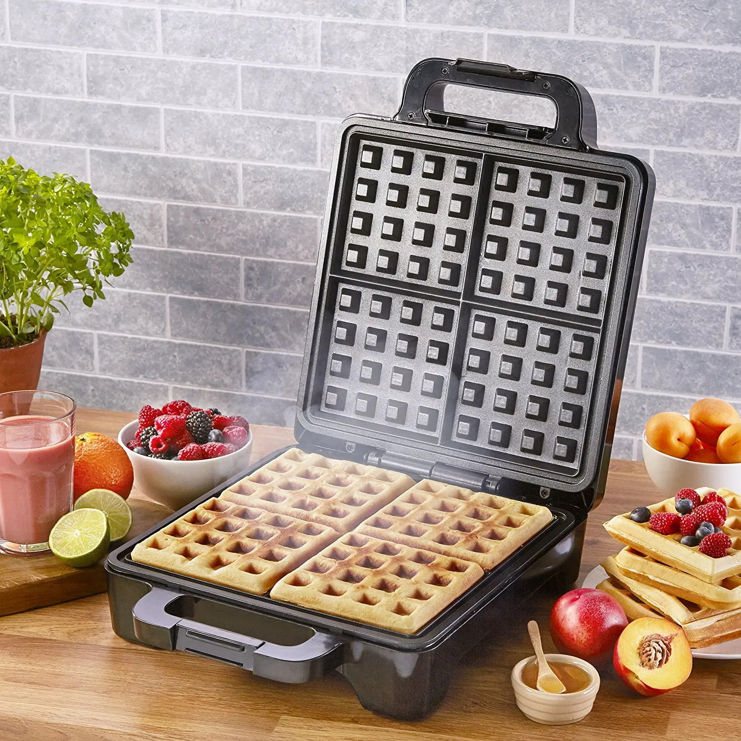 4 Slice Deep Waffle Maker & Electric Waffle Maker With Non Stick