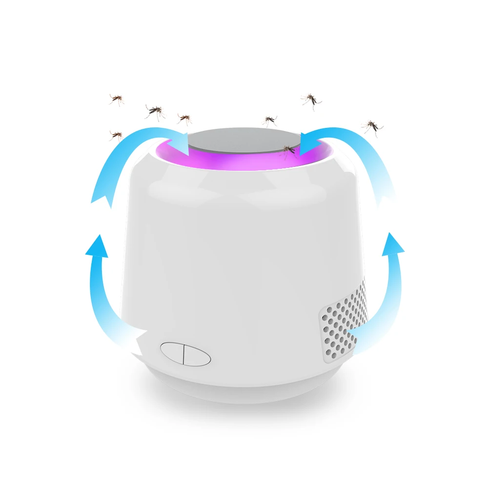 Electric Mosquito Killer with Trap Lamp, Chemical-Free USB Powered UV LED Light Bug Dispeller with Suction Fan for Indoor Home