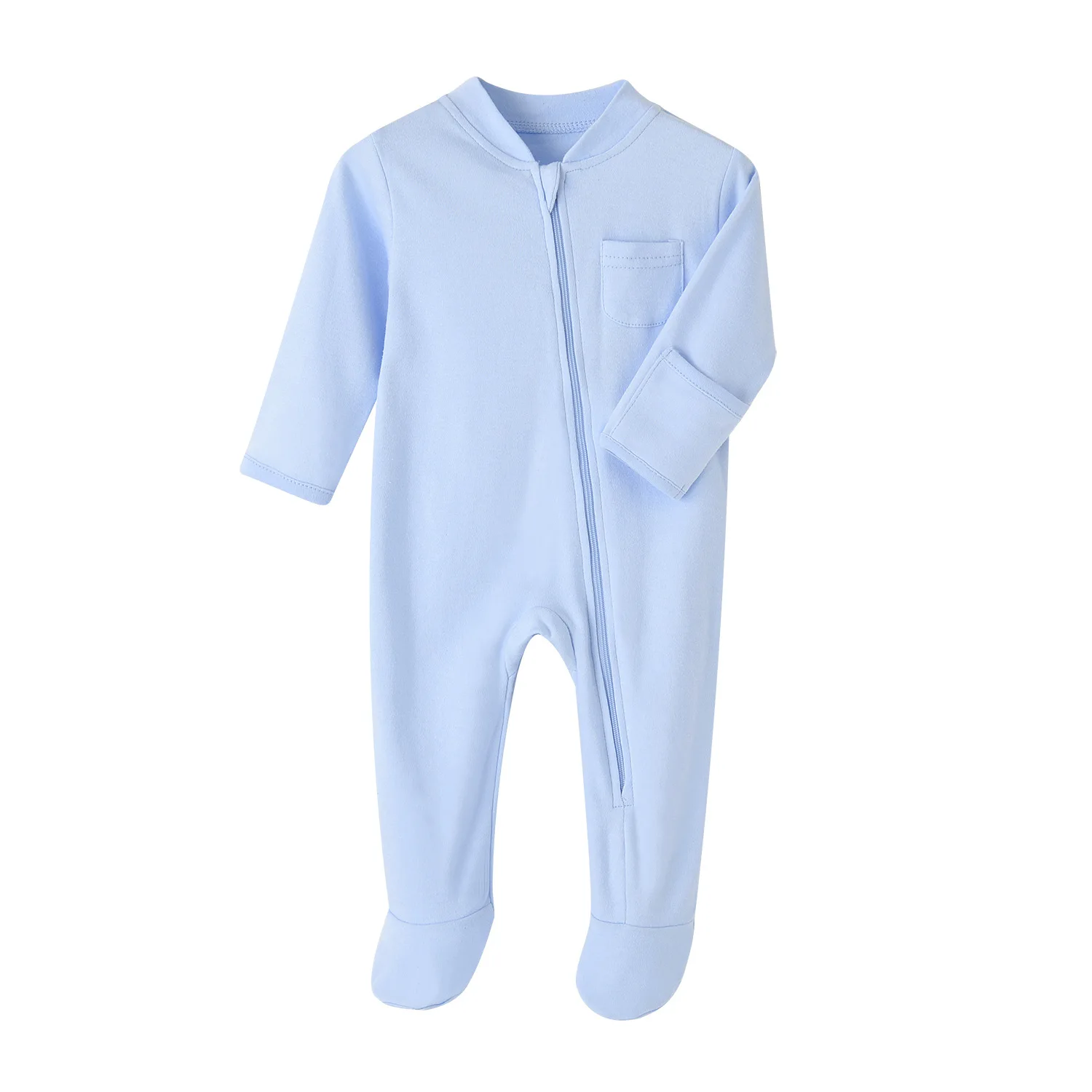 Plain Baby Rompers 100 Cotton Infant Pajamas With Footie Zipper Baby