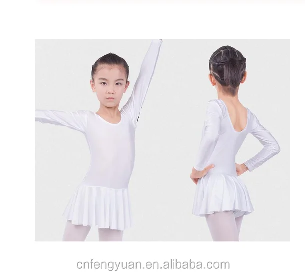 Girls Ballet Dance Dress Kids Gymnastics Long Sleeved Stretchy Jumpsuit Costume 