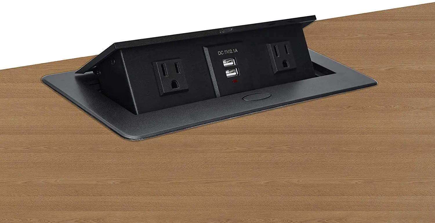 Hidden Desktop Pop Up Outlet Table Top Power Cover Box Socket Power