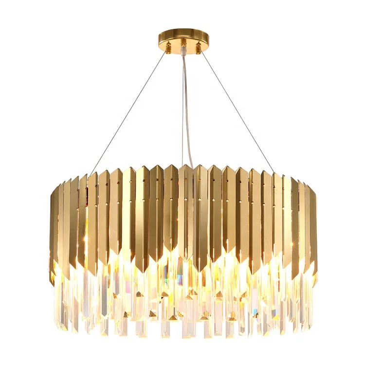 new design stainless steel e14 led bulb custom modern hotel luxury gold crystal chandelier
