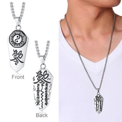 Chinese Style Stainless Steel Necklaces For Men Gossip Pendant Yinyang Symbol Exorcism Health Necklace Jewelry Factory Custom