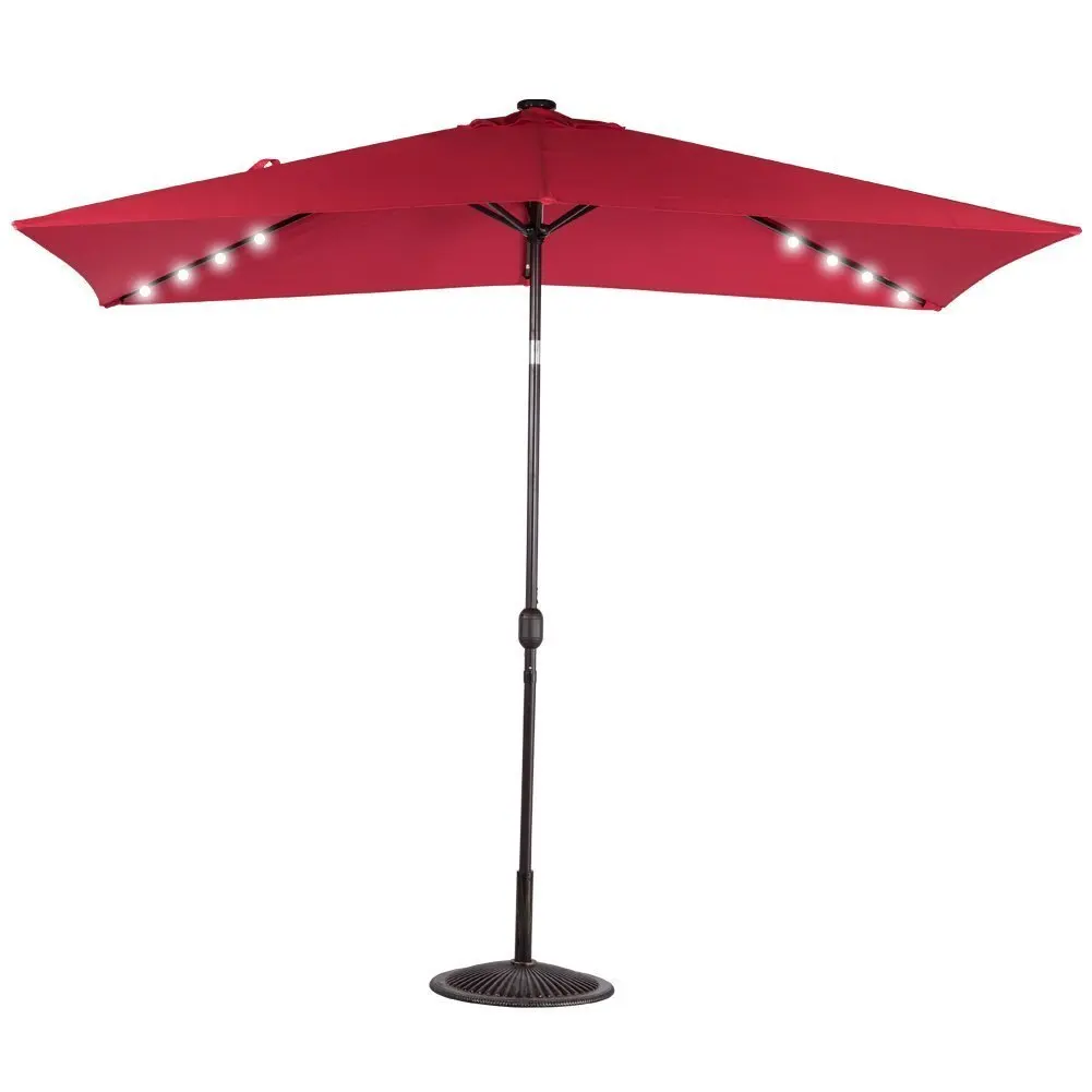 Металлический зонт. Red Patio Umbrella.