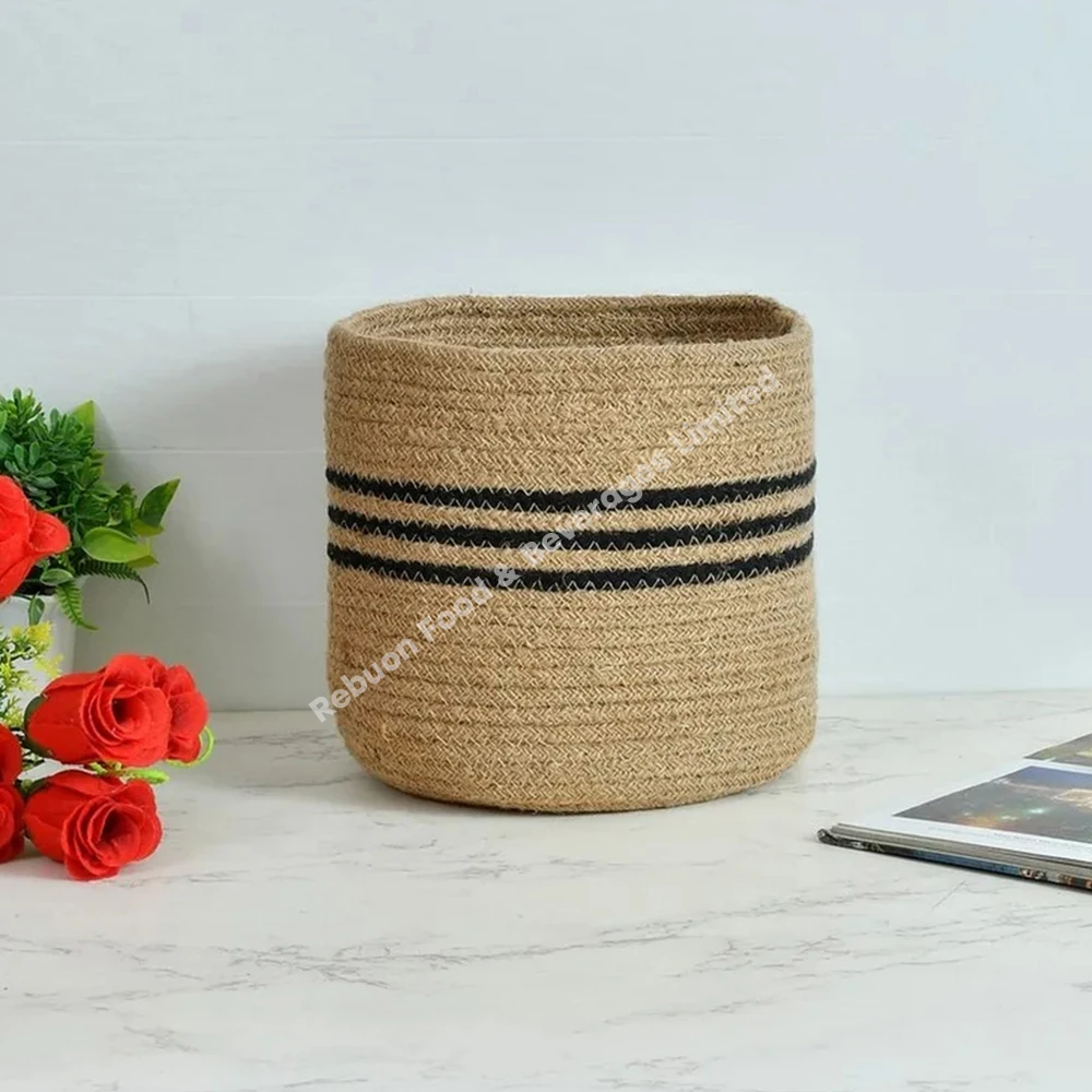 Modern Ecofriendly Jute Storage Baskets Handcrafted In Bangladesh New