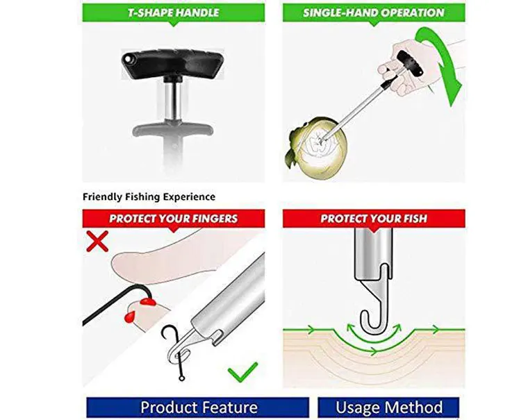 2019 Easy Fish Hook Remover New Fishing Tool Tackle Insects Detacher