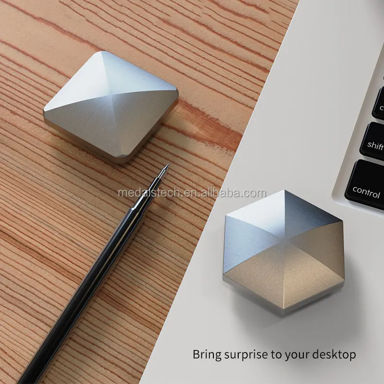 IN Stock Skill Toy zinc alloy silver metal 3d square flipos flips transfer finger tip toy desk toy