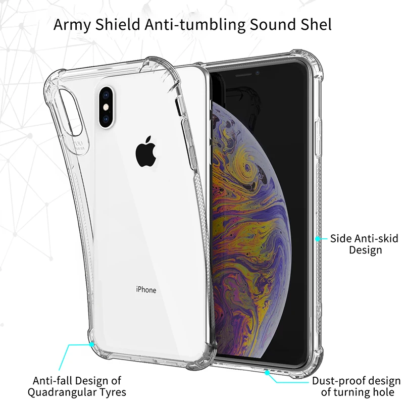 Truning Sound Soft TPU Phone Case For Samsung S8 Covers Dust-proof Air Bags Crashproof Mobilephone TPU Case For S10 Covers.jpg