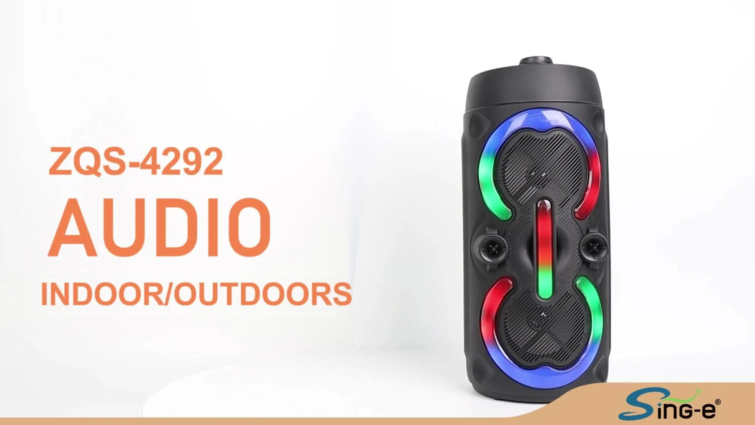 SING-E ZQS4292 Portable Wireless Bluetooth Speaker with LED Lights SING-E ZQS4292 Portable Wireless Bluetooth Speaker with LED Lights
