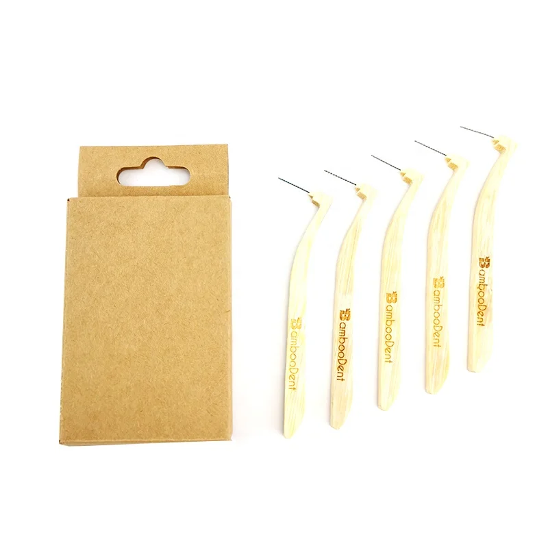 Eco Friendly Bamboo Curve Biodegradable Interdental Brush Toothpick