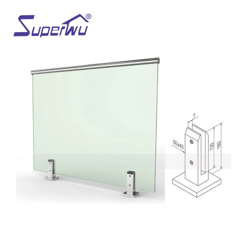 Aluminum double glazed balustrade toughened glass meet Australian standards