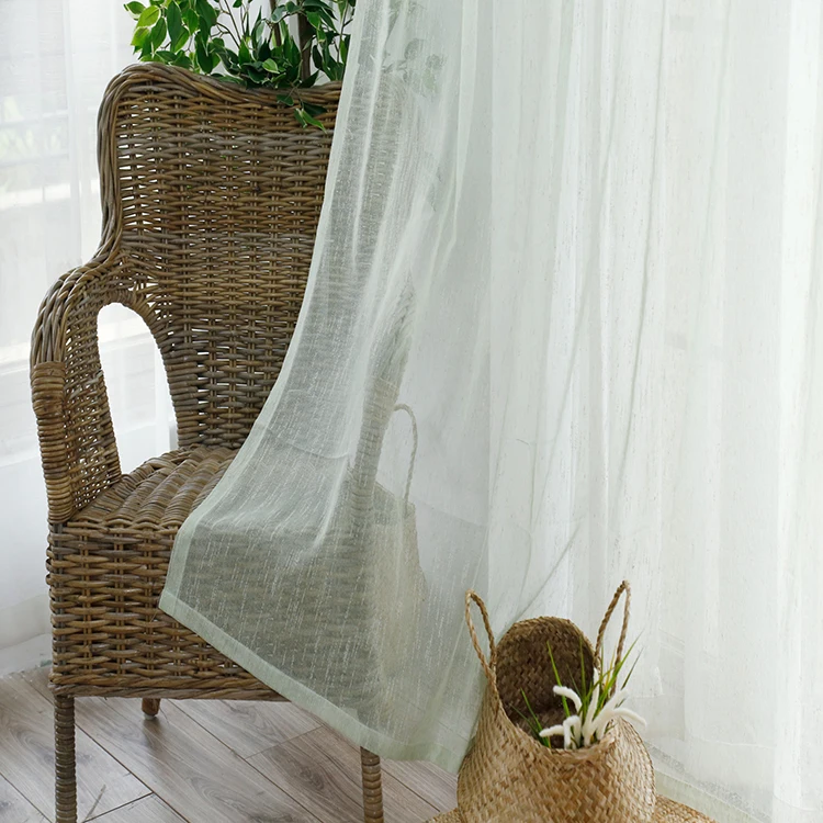 Wholesale 100% Polyester Ready Made Sheer Fabric Voile Curtain