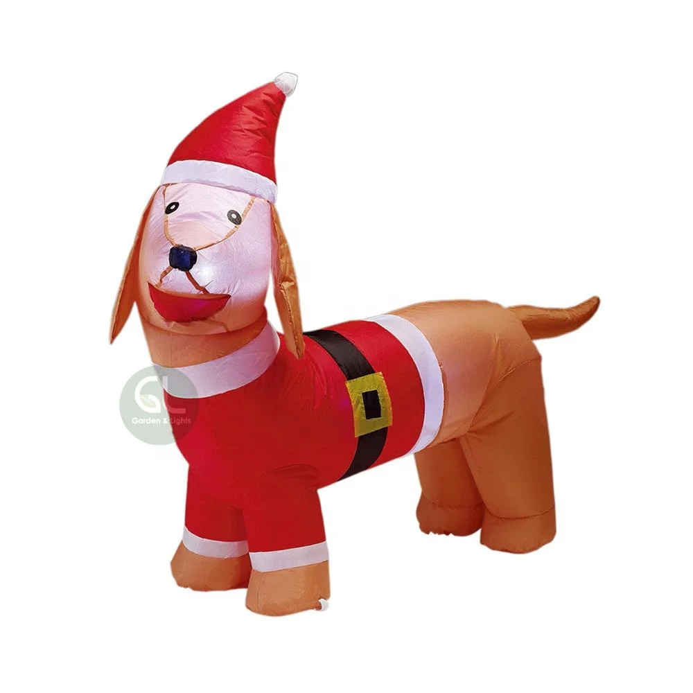 Custom Christmas 4ft Inflatable Dachshund Christmas Decoration Outdoor Inflatable Christmas