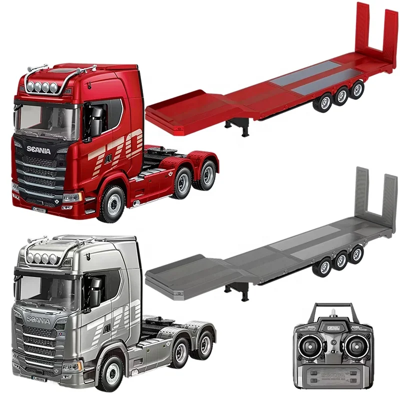 Huina 1501 Scania 770S V8 1:18 RC Flatbed Trailer Truck with LED