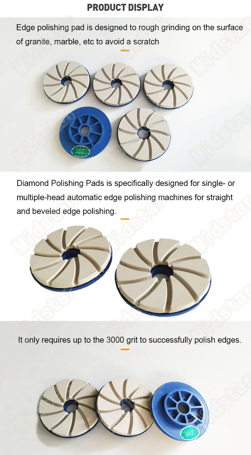Diamond Spiral Shape Resin Snail Lock Edge Polishing Pad Chamfering Wheel For Granite Marble